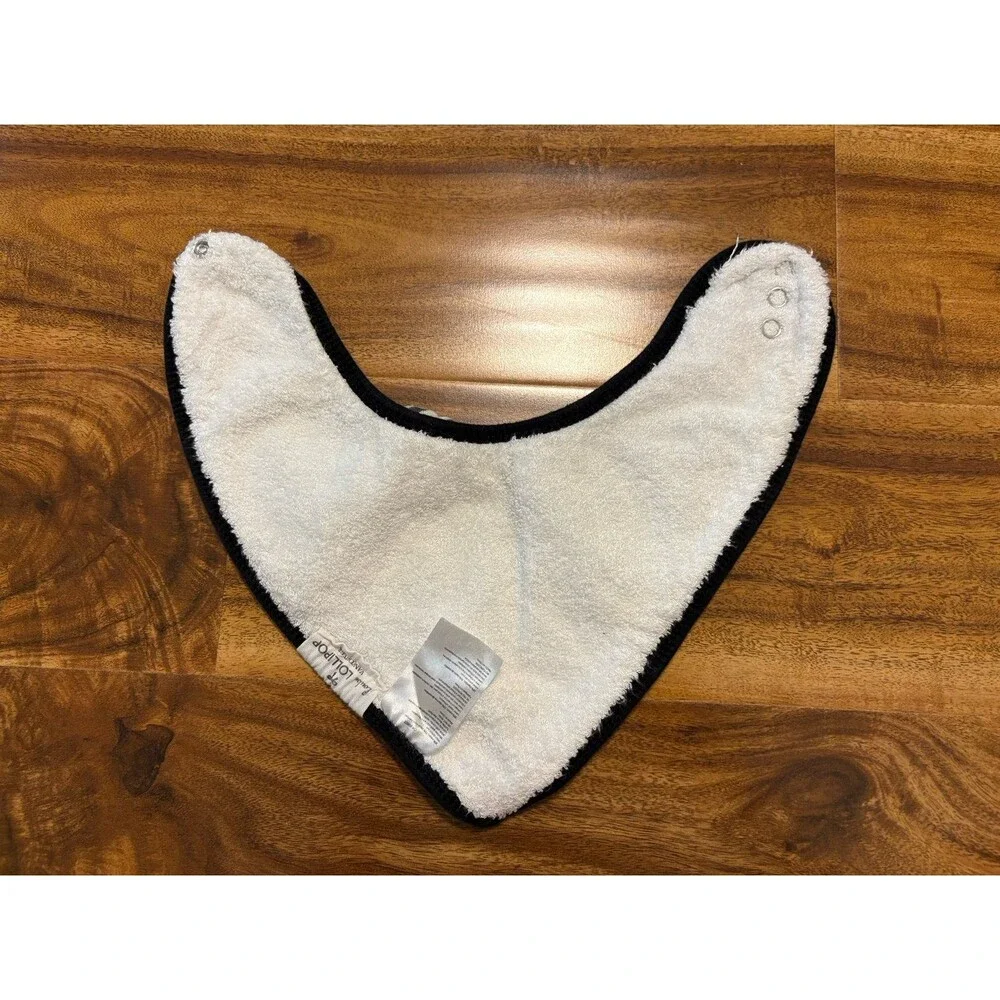 LouLou Lollipop Muslin Bandana Bibs, Black and White